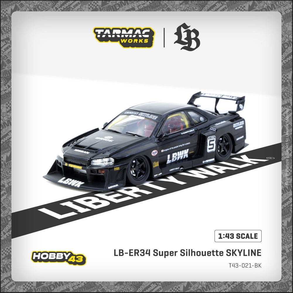[TARMAC WORKS] 1:43 LB-ER34 Super Silhouette Skyline Black