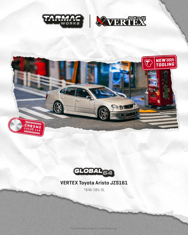 [TARMAC WORKS] 1:64 VERTEX Toyota Aristo JZS161 Silver