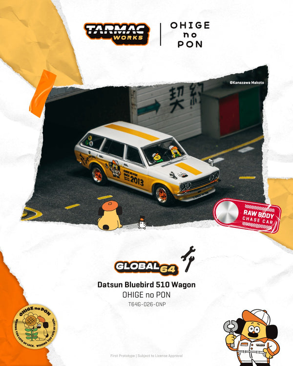 [TARMAC WORKS] 1:64 Datsun Bluebird 510 Wagon OHIGE No PON
