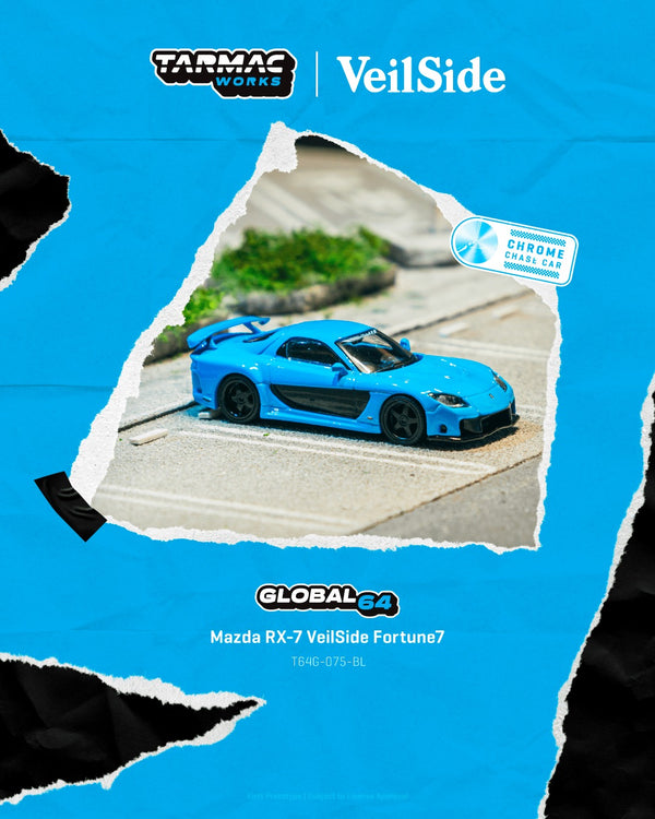 [TARMAC WORKS] 1:64 Mazda RX-7 VeilSide Fortune7 Blue