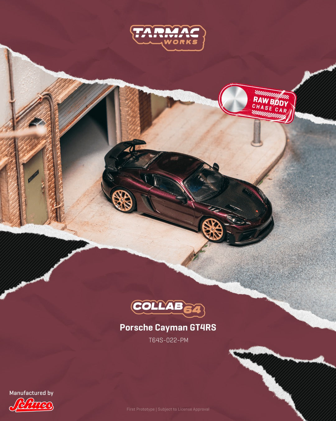 [TARMAC WORKS] 1:64 Porsche Cayman GT4RS Amethyst Metallic - Toy Space Diecast Online Store Singapore