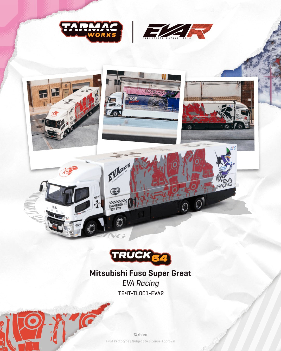 [TARMAC WORKS] 1:64 Mitsubishi Fuso Super Great Eva Racing