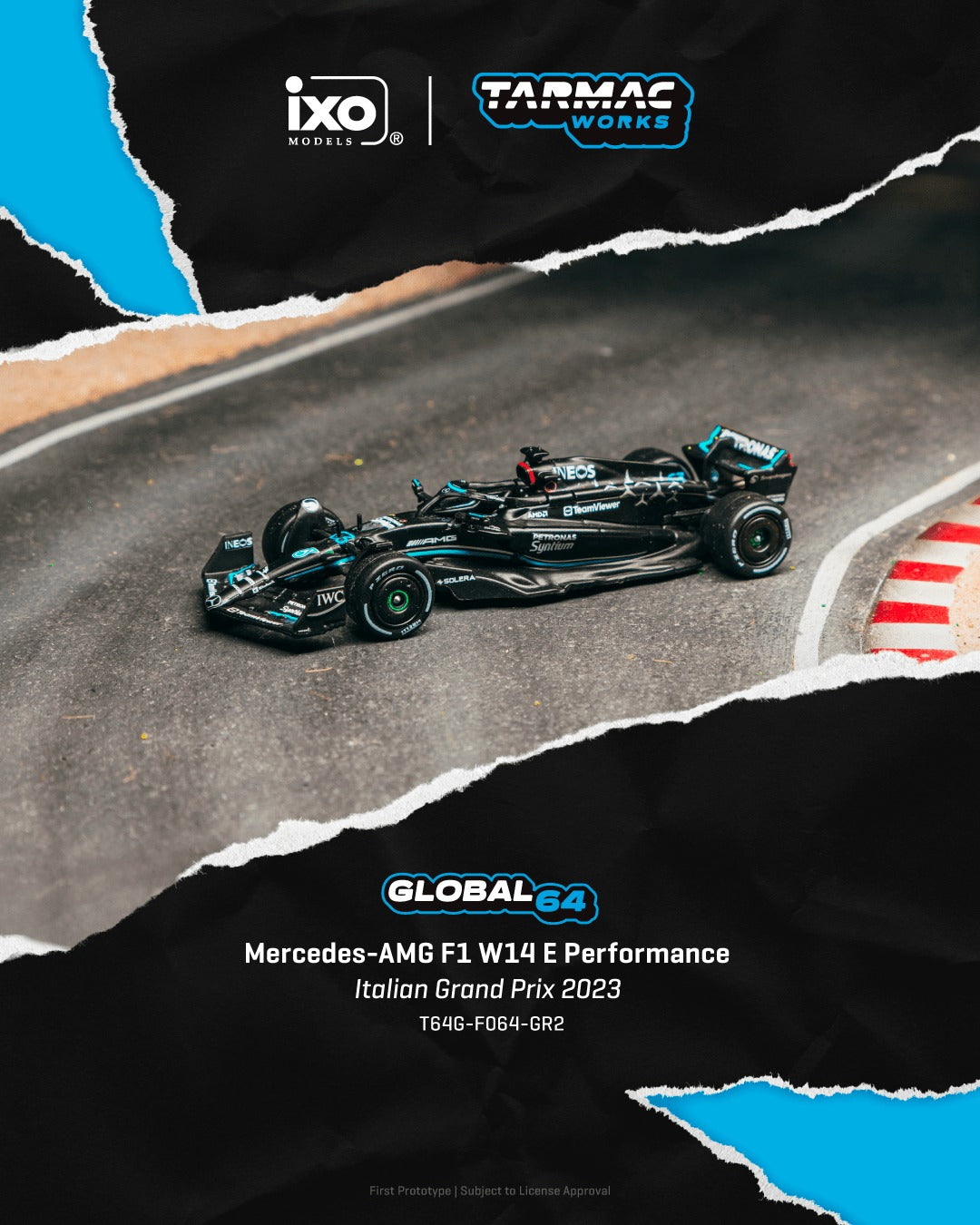 [TARMAC WORKS] 1:64 Mercedes-AMG F1 W14 E Performance Italian Grand Prix 2023 George Russell