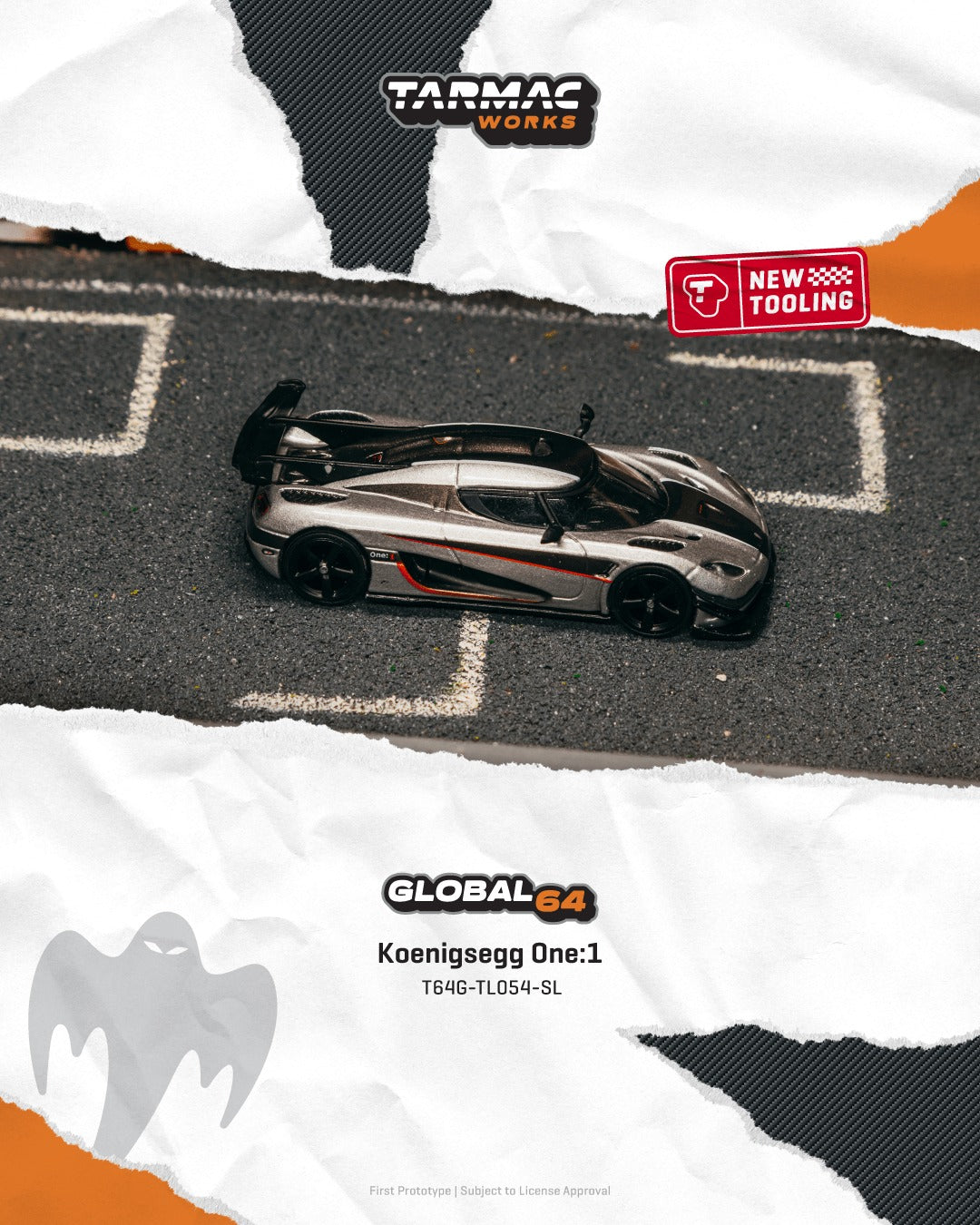 [TARMAC WORKS] 1:64 Koenigsegg One:1 Silver