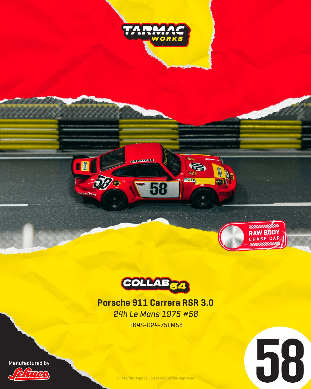 [TARMAC WORKS] 1:64 Porsche 911 Carrera RSR 3.0 24h Le Mans 1975 #58