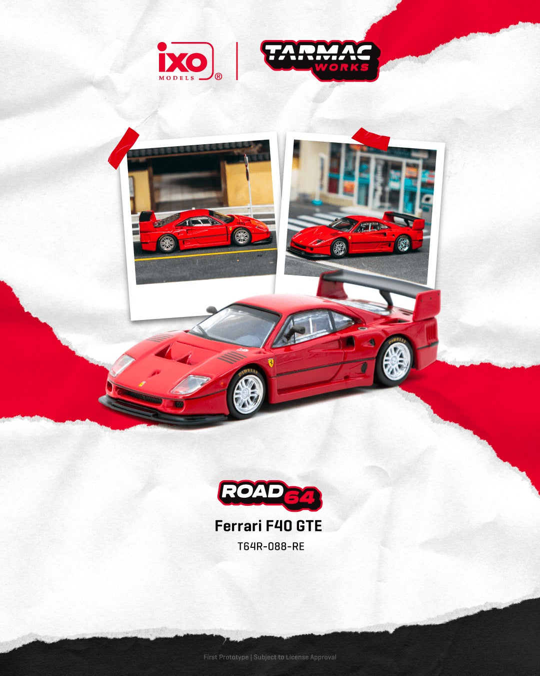 [TARMAC WORKS] 1:64 Ferrari F40 GTE Red