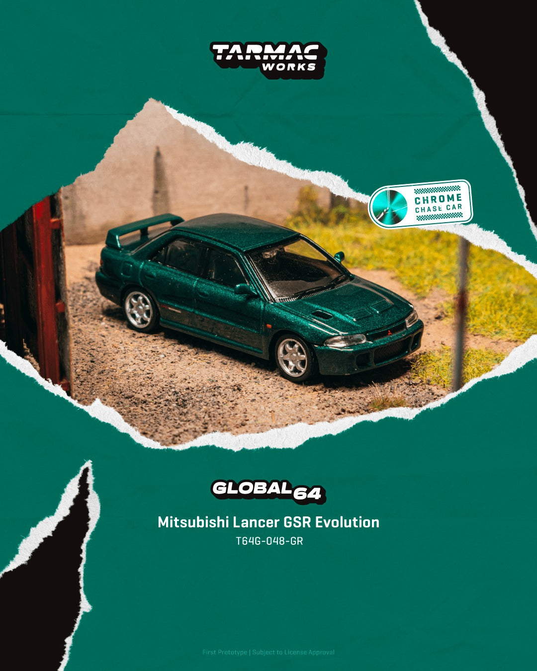[TARMAC WORKS] 1:64 Mitsubishi Lancer GSR Evolution Green Metallic