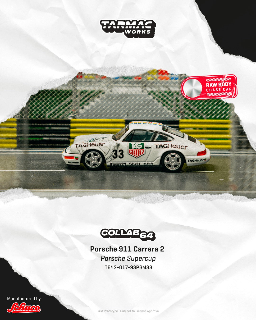 [TARMAC WORKS] 1:64 Porsche 911 Carrera 2 Porsche Supercup Monaco 1993 Winner
