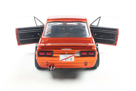[SOLIDO] 1:18 Nissan Skyline (C10) Hakosuka Solido Works Orange Metallic 1970 - Toy Space Diecast Online Store Singapore