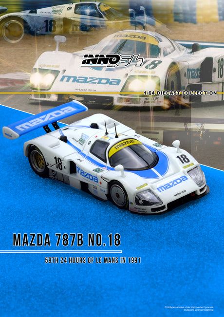 [INNO64] Mazda 787B No.18 59th 24 Hours Le Mans 1991 - Toy Space Diecast Online Store Singapore