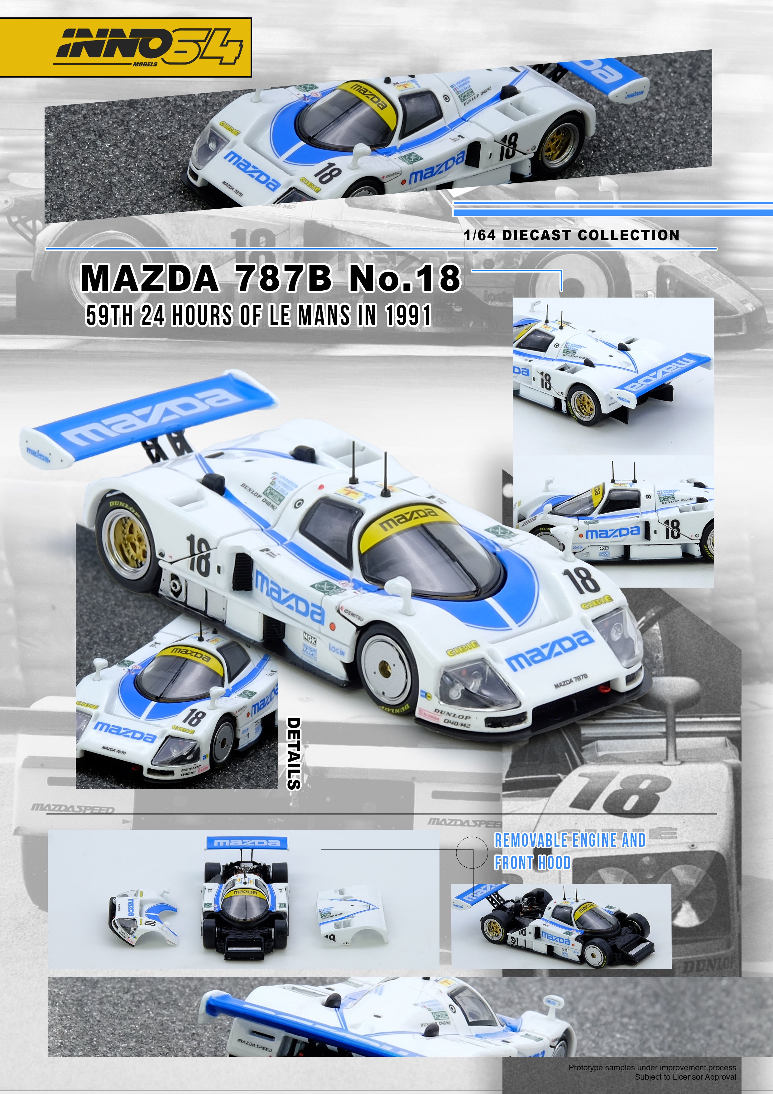 [INNO64] Mazda 787B No.18 59th 24 Hours Le Mans 1991 - Toy Space Diecast Online Store Singapore