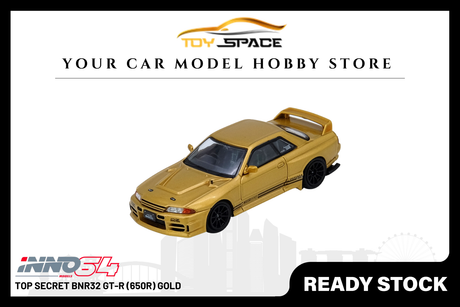 [INNO64] Top Secret BNR32 GT-R (650R) Gold - Toy Space Diecast Online Store Singapore