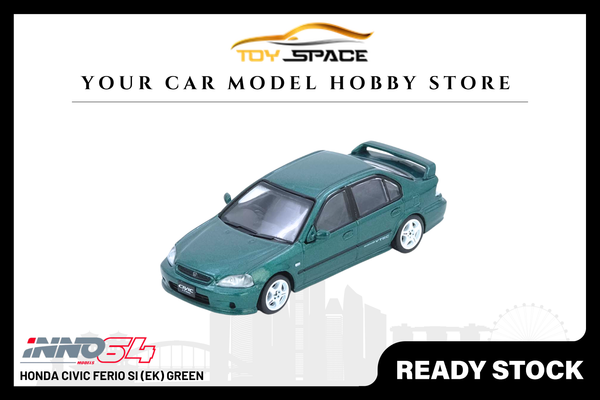 [INNO64] Honda Civic Ferio Si (EK) Green - Toy Space Diecast Online Store Singapore