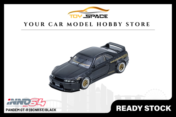 [INNO64] Pandem GT-R (BCNR33) Black - Toy Space Diecast Online Store Singapore