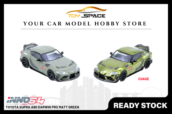 [INNO64] Toyota Supra A90 Darwin Pro Matt Green - Toy Space Diecast Online Store Singapore