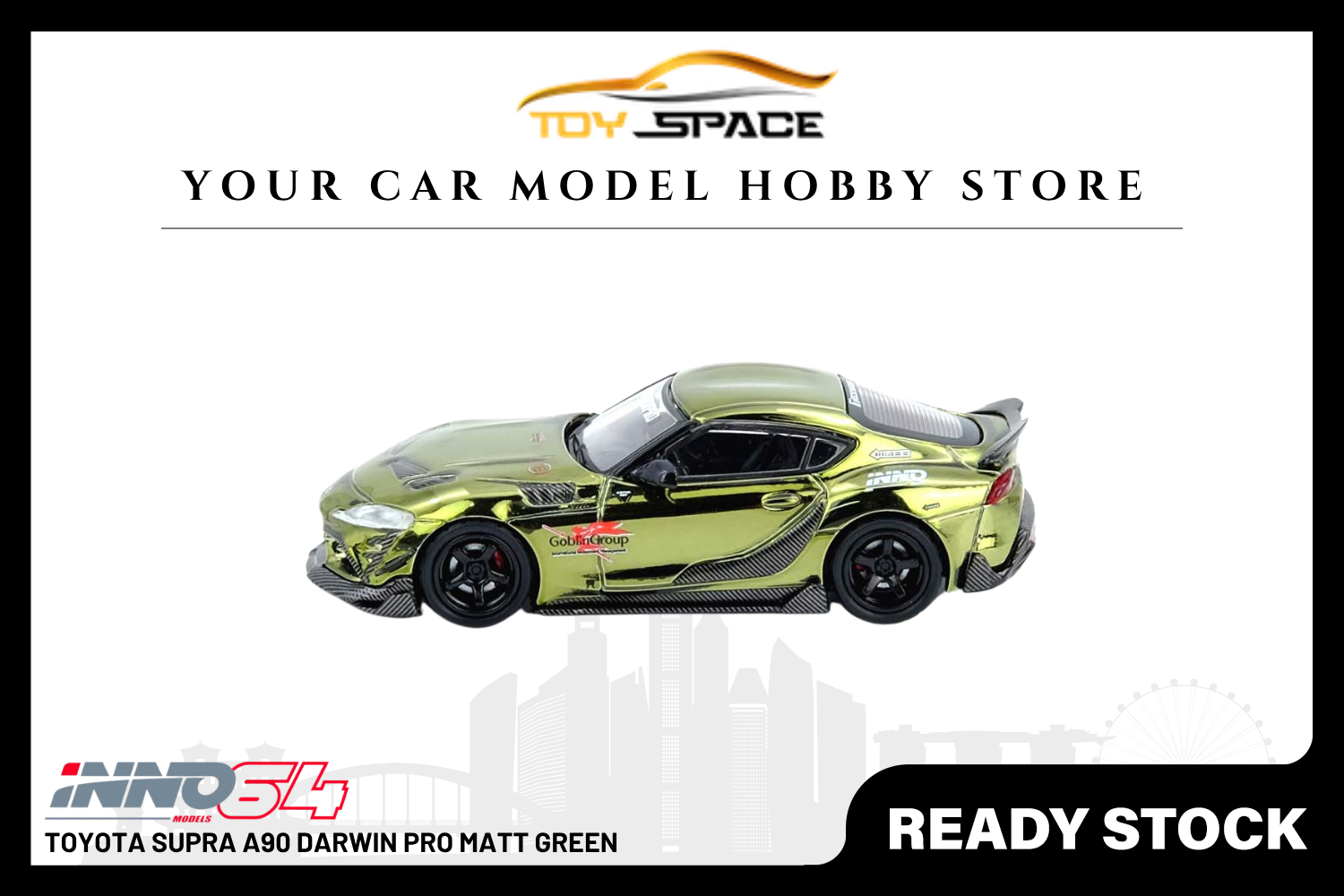 [INNO64] Toyota Supra A90 Darwin Pro Matt Green - Toy Space Diecast Online Store Singapore