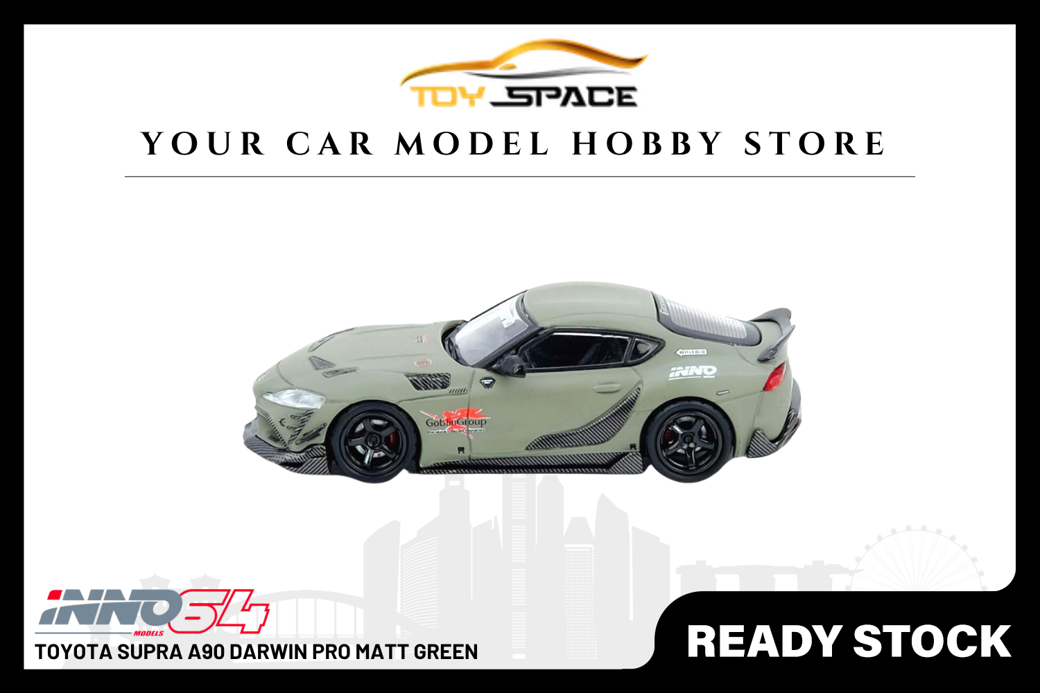 [INNO64] Toyota Supra A90 Darwin Pro Matt Green - Toy Space Diecast Online Store Singapore