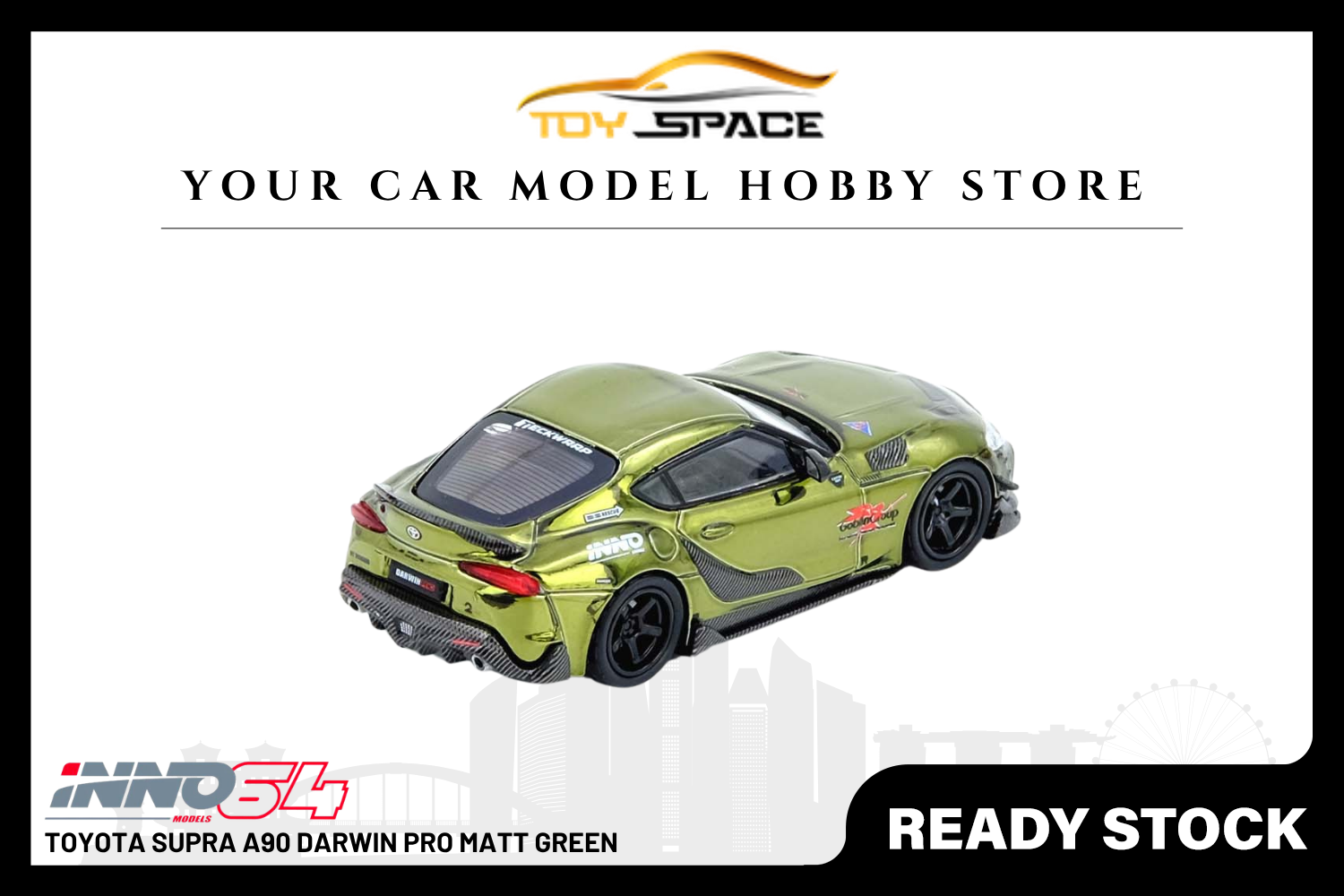 [INNO64] Toyota Supra A90 Darwin Pro Matt Green - Toy Space Diecast Online Store Singapore