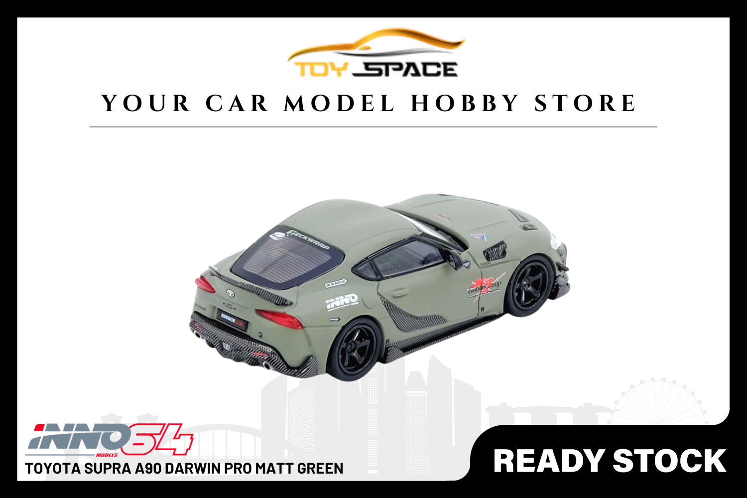 [INNO64] Toyota Supra A90 Darwin Pro Matt Green - Toy Space Diecast Online Store Singapore