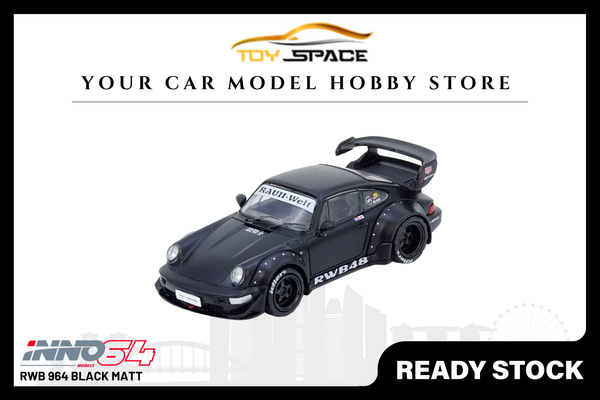 [INNO64] RWB 964 Black Matt - Toy Space Diecast Online Store Singapore