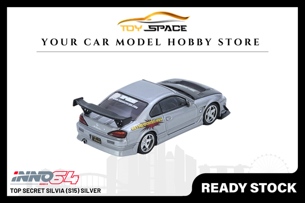 [INNO64] Top Secret Silvia (S15) Silver - Toy Space Diecast Online Store Singapore