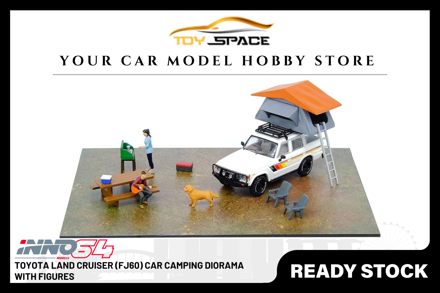 [INNO64] Toyota Land Cruiser (FJ60) Car Camping Diorama With Figures