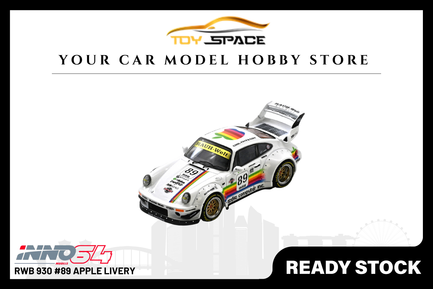 [INNO64] RWB 930 #89 Apple Livery - Toy Space Diecast Online Store Singapore