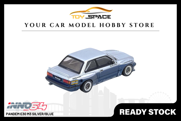 [INNO64] Pandem E30 M3 Silver/Blue - Toy Space Diecast Online Store Singapore