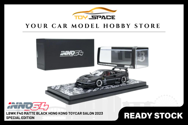 [INNO64] LBWK F40 Matte Black Hong Kong Toycar Salon 2023 Special Edition