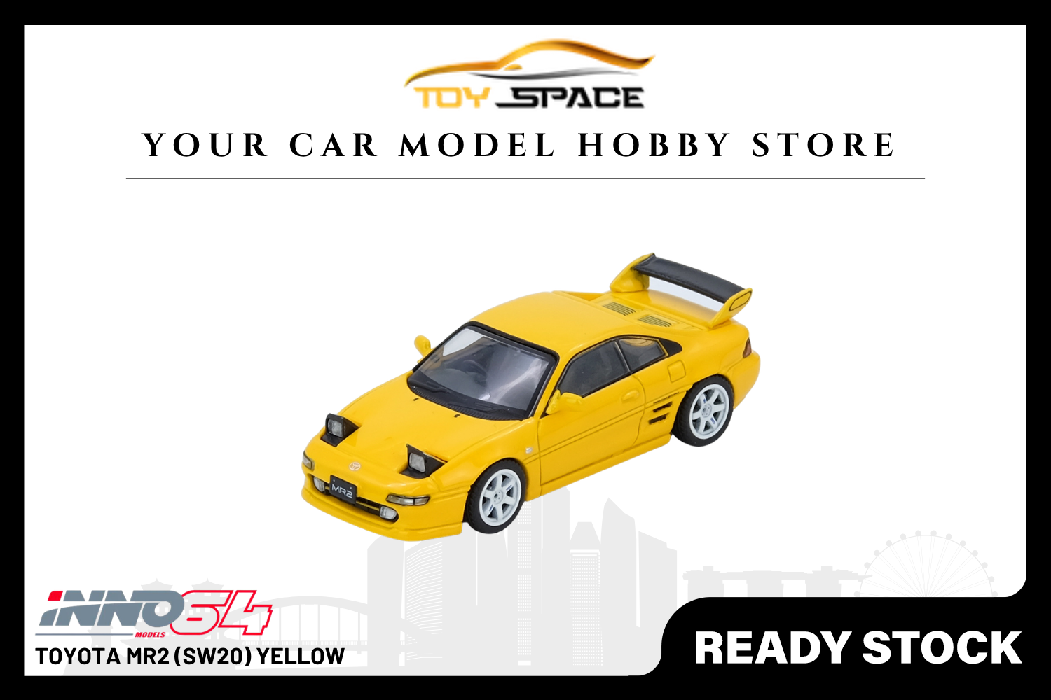[INNO64] Toyota MR2 (SW20) Yellow - Toy Space Diecast Online Store Singapore