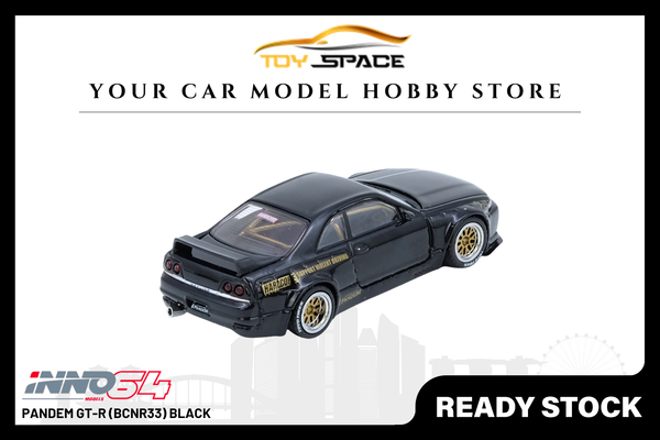 [INNO64] Pandem GT-R (BCNR33) Black - Toy Space Diecast Online Store Singapore
