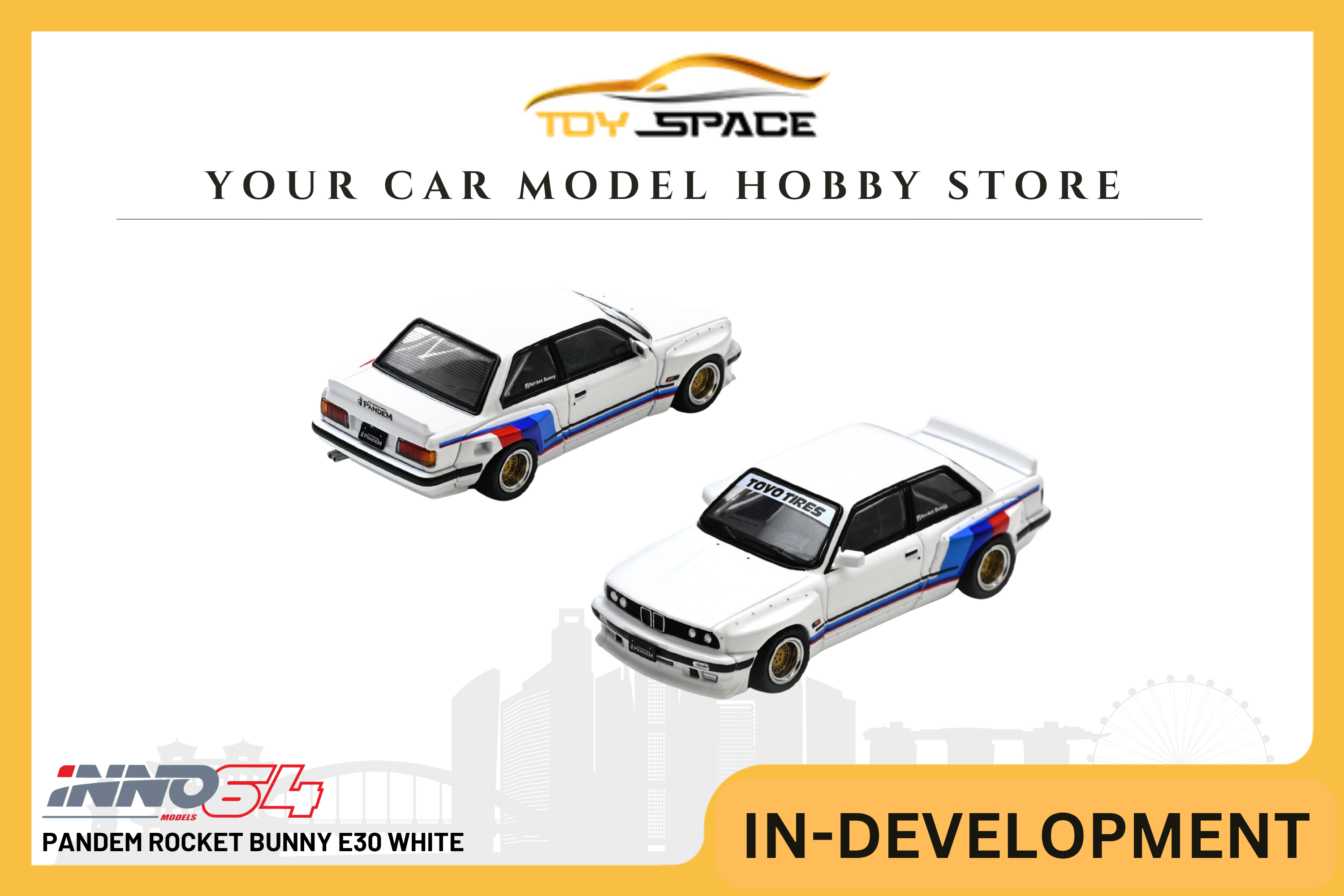 [INNO64] Pandem Rocket Bunny E30 White - Toy Space Diecast Online Store Singapore