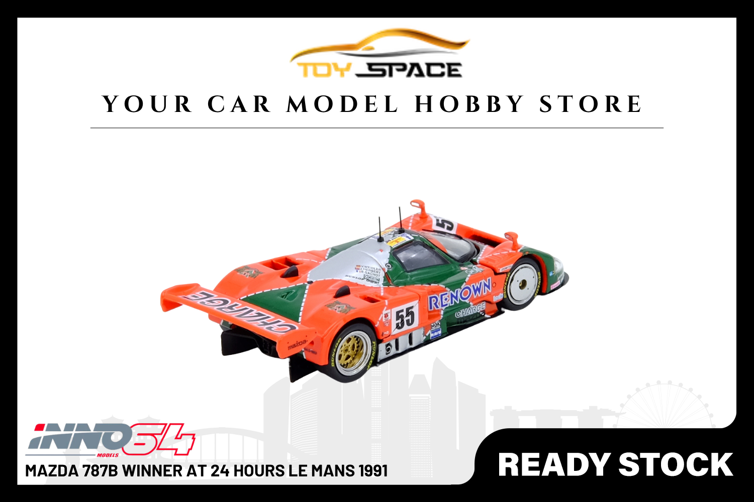 [INNO64] Mazda 787B Winner At 24 Hours Le Mans 1991 - Toy Space Diecast Online Store Singapore