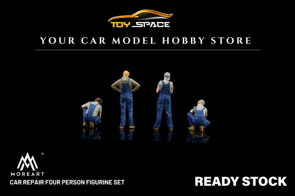 [MOREART] 1:64 Car Repair Four Person Figurine Set - Toy Space Diecast Online Store Singapore
