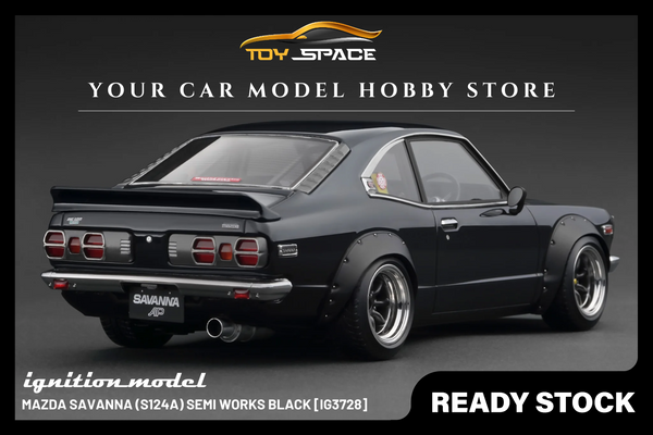 IGNITION MODEL] 1:18 Mazda Savanna (S124A) Semi Works Black