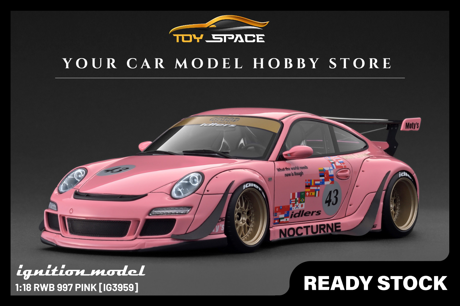 [IGNITION MODEL] 1:18 RWB 997 Pink [IG3959] - Toy Space Diecast Online Store Singapore