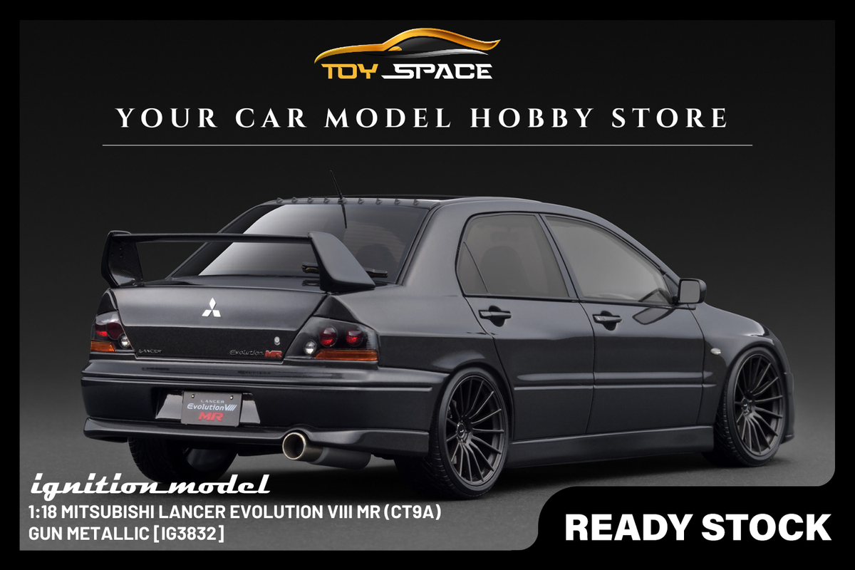 [IGNITION MODEL] 1:18 Mitsubishi Lancer Evolution VIII MR (CT9A) Gun Metallic [IG3832] - Toy Space Diecast Online Store Singapore