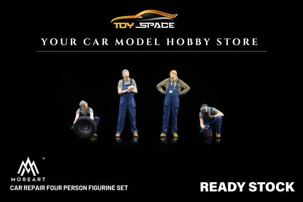 [MOREART] 1:64 Car Repair Four Person Figurine Set - Toy Space Diecast Online Store Singapore
