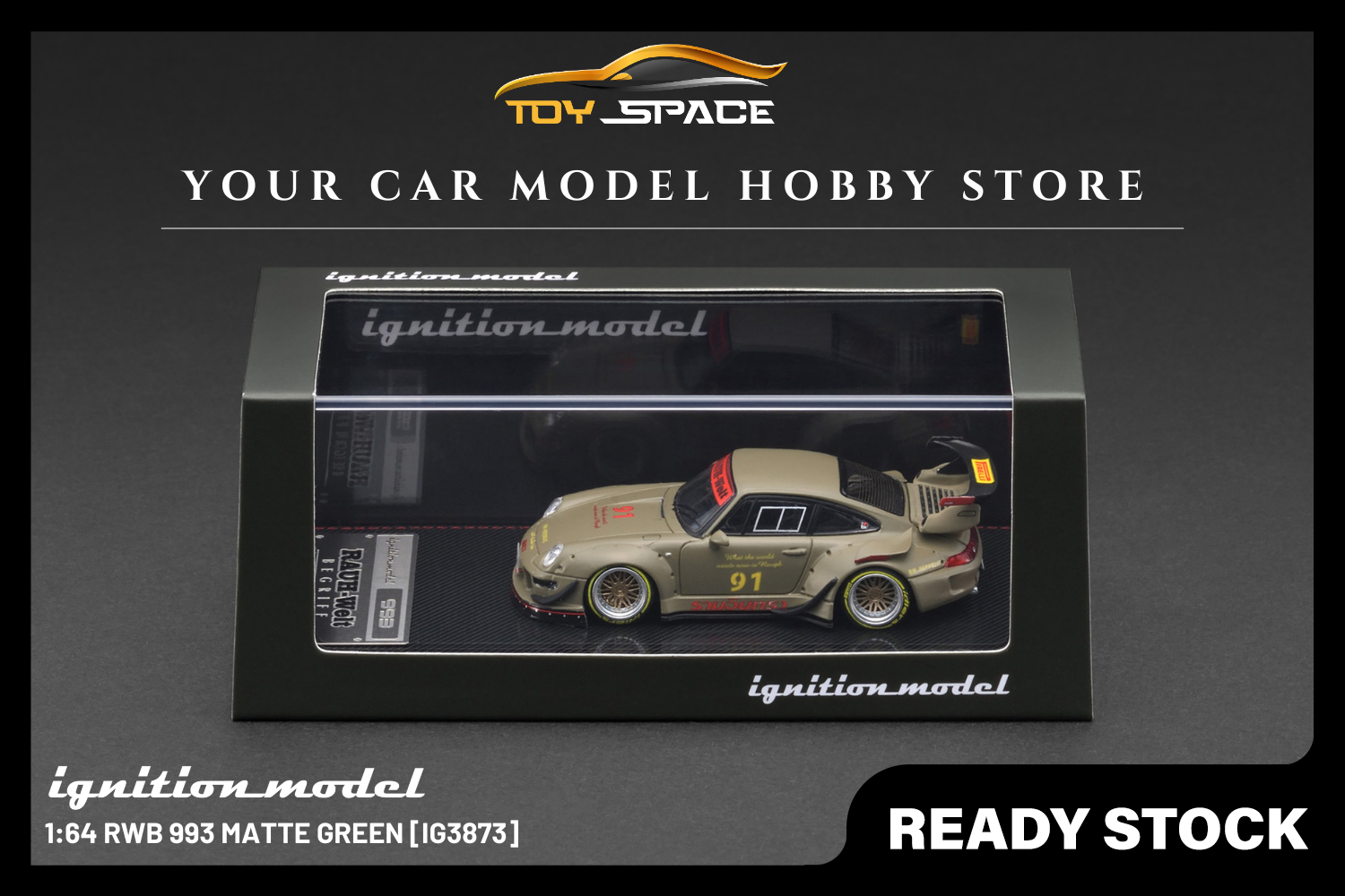 [IGNITION MODEL] 1:64 RWB 993 Matte Green [IG3873]
