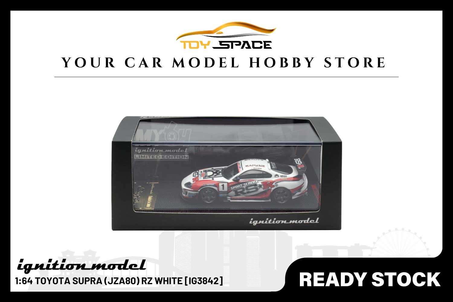 [IGNITION MODEL] 1:64 Toyota Supra (JZA80) RZ White [IG3842]