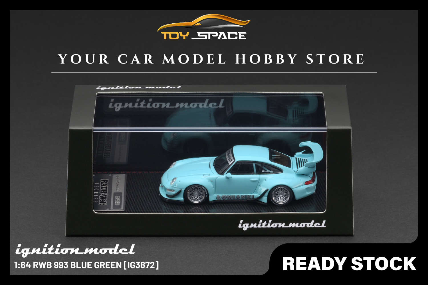 [IGNITION MODEL] 1:64 RWB 993 Blue Green [IG3872] - Toy Space Diecast Online Store Singapore