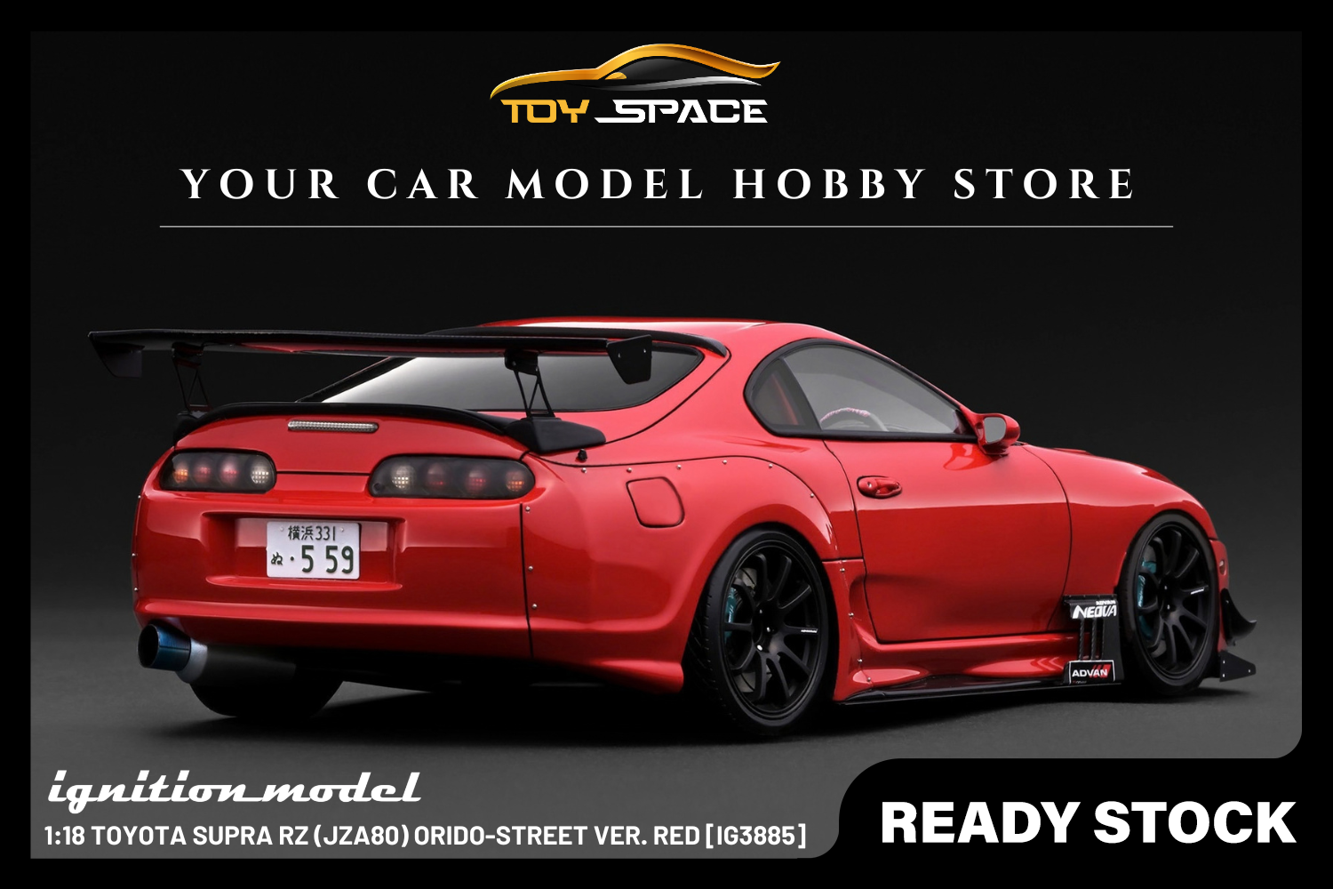 [IGNITION MODEL] 1:18 Toyota Supra RZ (JZA80) ORIDO-STREET Ver. Red [IG3885]