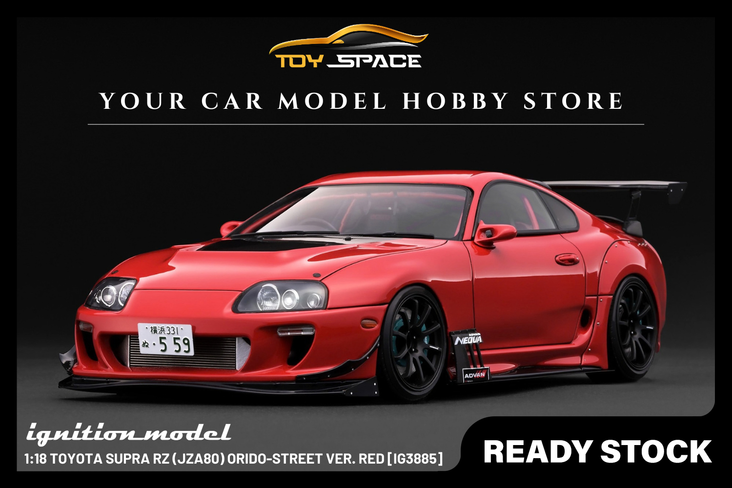 [IGNITION MODEL] 1:18 Toyota Supra RZ (JZA80) ORIDO-STREET Ver. Red [IG3885]