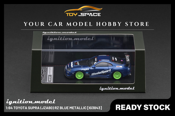 [IGNITION MODEL] 1:64 Toyota Supra (JZA80) RZ Blue Metallic [IG3843] - Toy Space Diecast Online Store Singapore