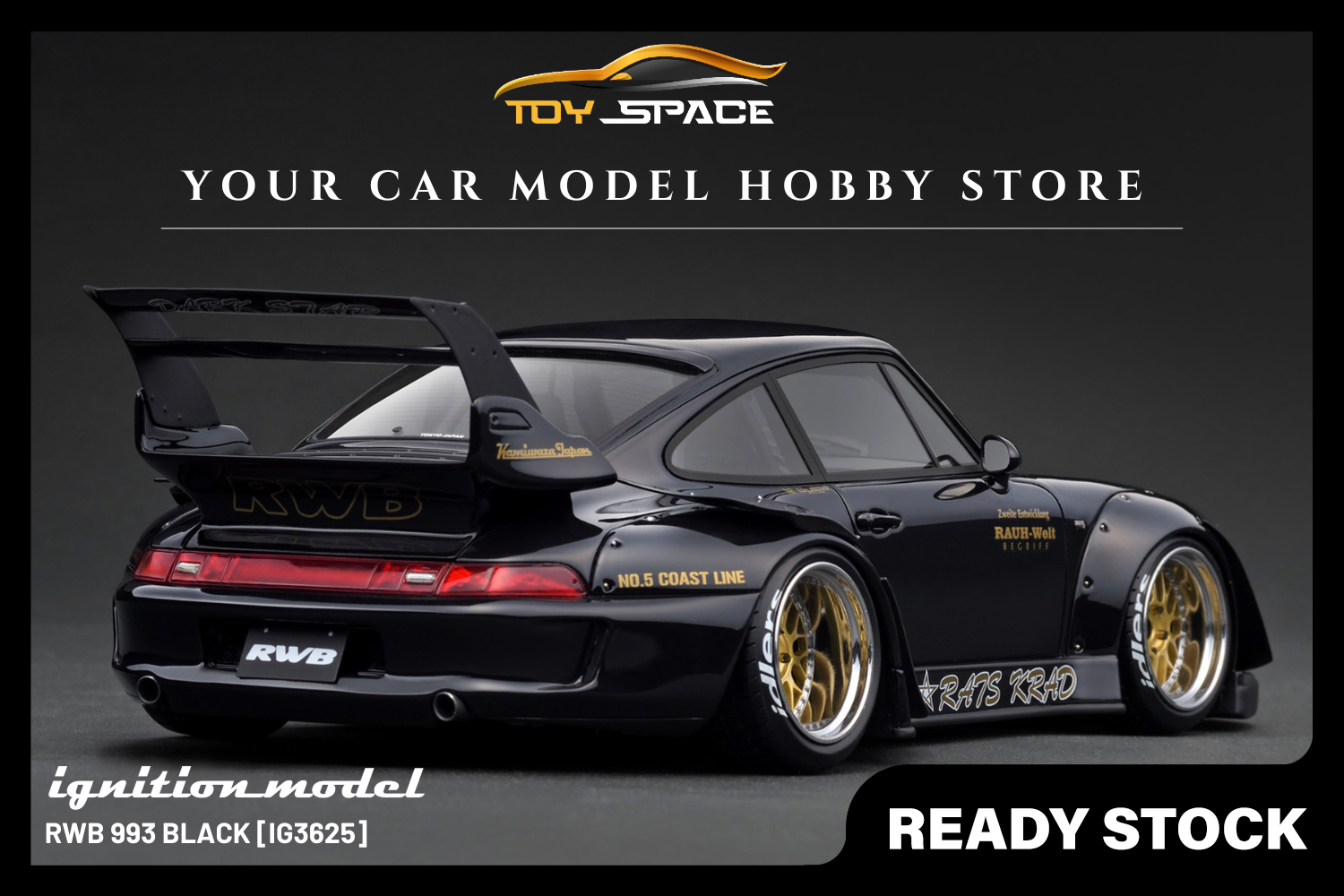 [IGNITION MODEL] 1:18 RWB 993 Black [IG3625]