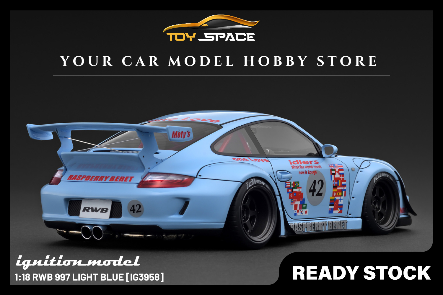 [IGNITION MODEL] 1:18 RWB 997 Light Blue [IG3958] - Toy Space Diecast Online Store Singapore