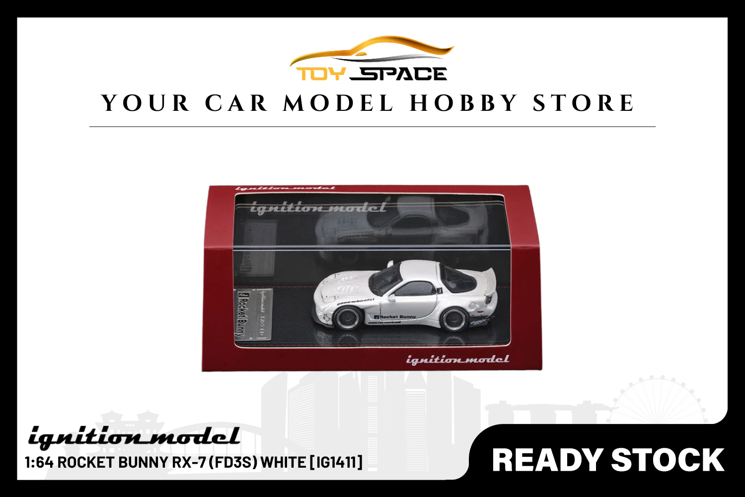 [IGNITION MODEL] 1:64 Rocket Bunny RX-7 (FD3S) White [IG1411]