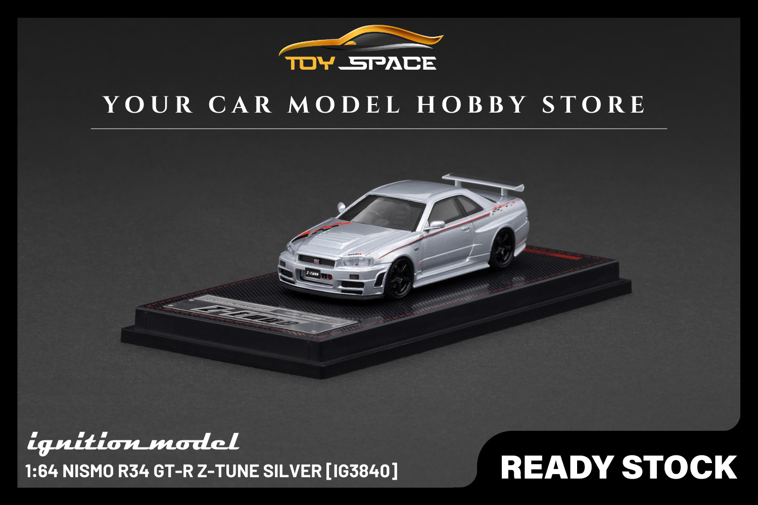 [IGNITION MODEL] 1:64 Nismo R34 GT-R Z-Tune Silver [IG3840]