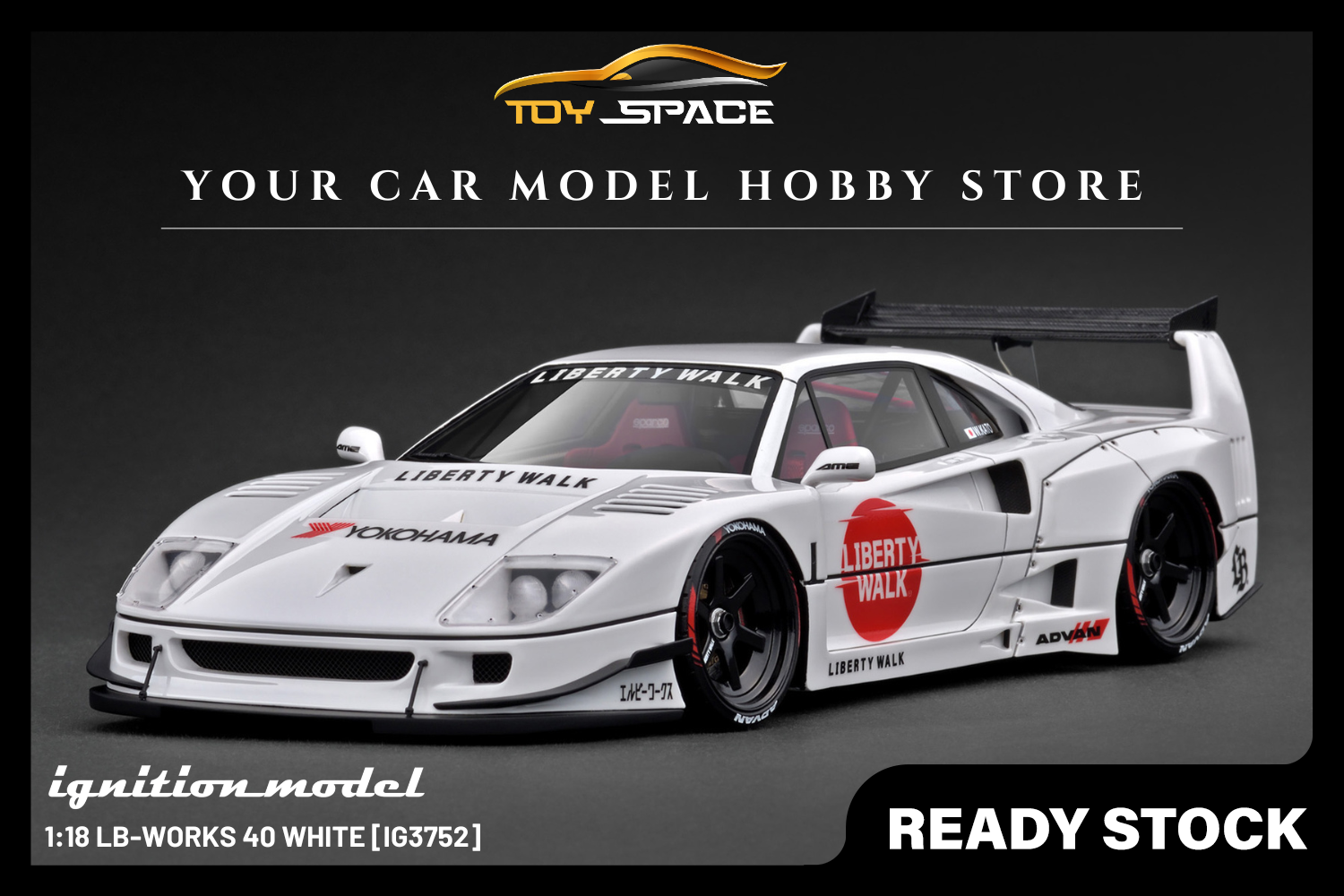 [IGNITION MODEL] 1:18 LB-Works 40 White [IG3752] - Toy Space Diecast Online Store Singapore