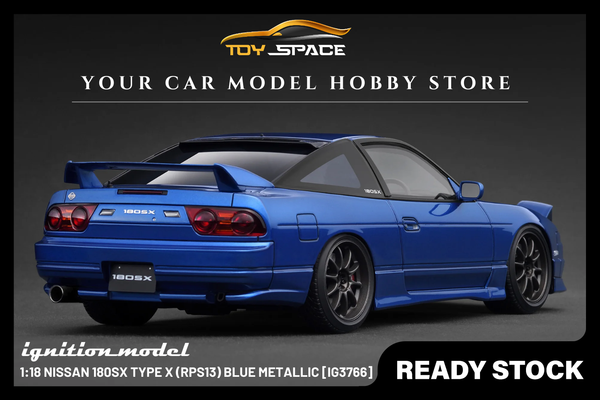 [IGNITION MODEL] 1:18 Nissan 180SX Type X (RPS13) Blue Metallic [IG3766]